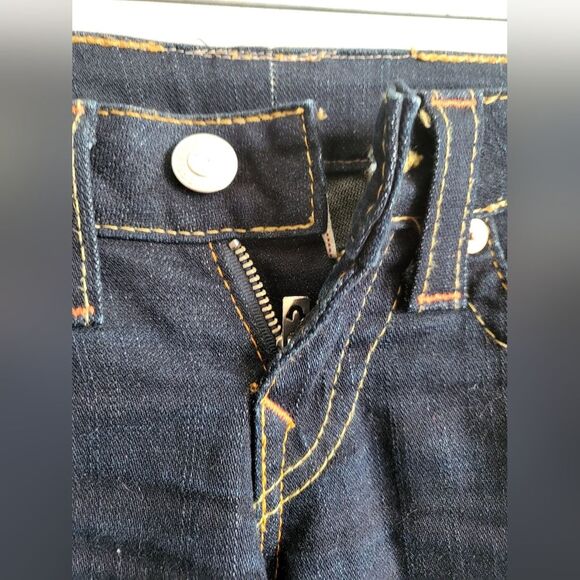 True Religion Skinny Capri Low Rise Y2k 00s Dark Denim Sz 25 Flap Pockets Julie - Picture 6 of 10